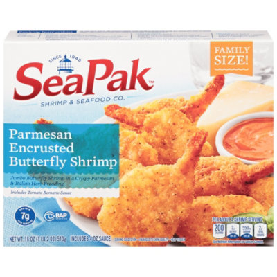 SeaPak Shrimp & Seafood Co. Shrimp Butterfly Parmesan Encrusted Family Size - 18 Oz