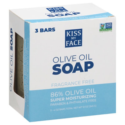Kiss My Face 86% Pure Olive Oil Soap For Superior Moisturizing - 3-4 Oz