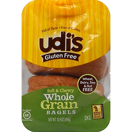 Udis Soft And Chewy Whole Grain Bagels - 14 Oz - Image 2
