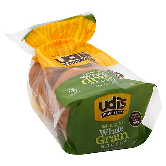 Udis Soft And Chewy Whole Grain Bagels - 14 Oz