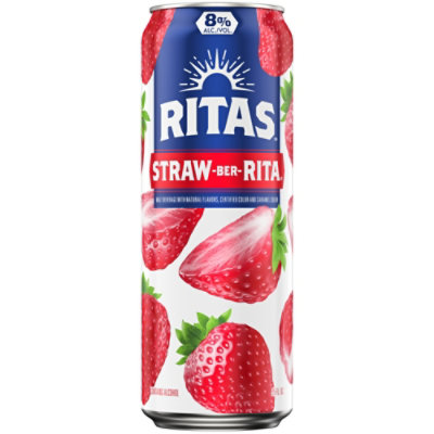 Ritas Straw Ber Rita Sparkling Margarita Can - 25 Fl. Oz. - Image 1