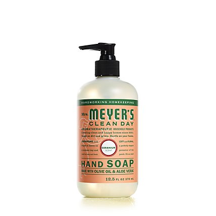 Mrs. Meyers Clean Day Liquid Hand Soap Geranium Scent 12.5 ounce bottle - Image 2