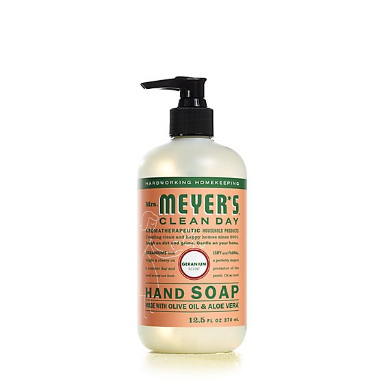 Mrs. Meyers Clean Day Liquid Hand Soap Geranium Scent 12.5 ounce bottle