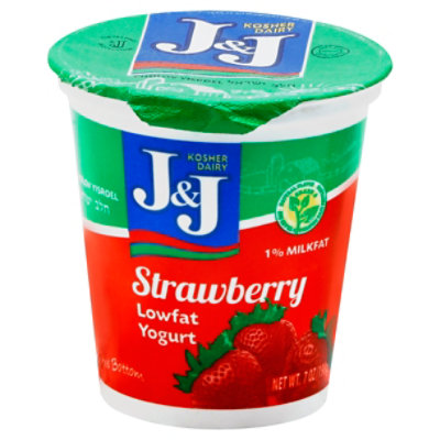 J&J Yogurt Lowfat Strawberry - 8 Oz - Image 1