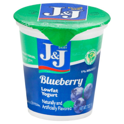 J&J Yogurt Lowfat Blueberry - 8 Oz