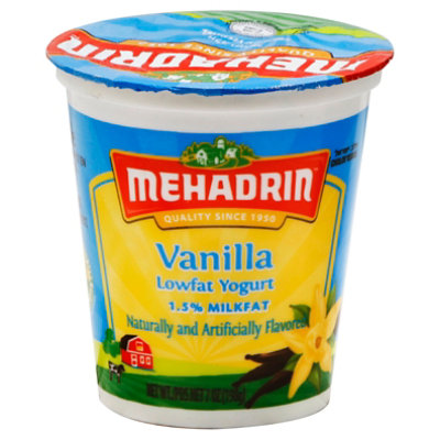 Mehadrin Natural Yogurt Vanilla - 8 Oz - Image 1