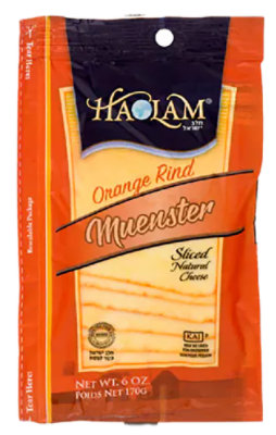 Haolam Orange Rind Muenster Sliced Cheese - 6 Oz