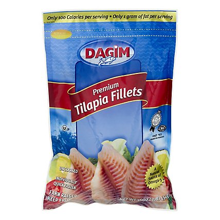 Dagim Fish Fillets Tilapia Individually Quick Frozen - 16 Oz - Image 1