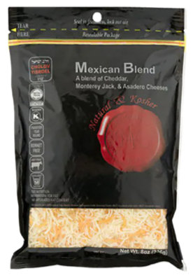 Natural Kosher Mexican Blended Shredded Cheese - 8 Oz - Image 1