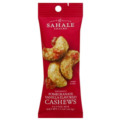 Sahale Snacks Cashews Pomegranate Vanilla Flavored Natural Glazed Mix - 1.5 Oz