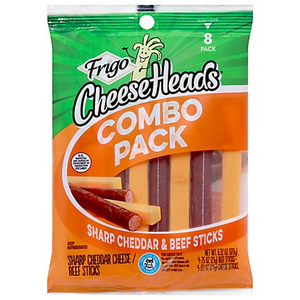 Frigo Cheese Heads Sharp Cheddar & Beef Sticks 8 Count - 6.33 Oz - Image 3