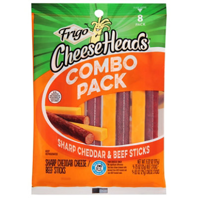 Frigo Cheese Heads Sharp Cheddar & Beef Sticks 8 Count - 6.33 Oz - Image 1