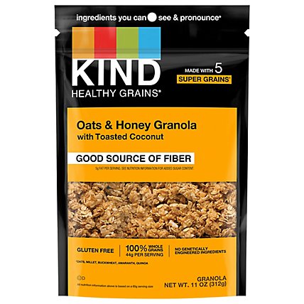 KIND Healthy Grains Clusters Granola Oats & Honey with Toasted Coconut - 11 Oz - Image 2