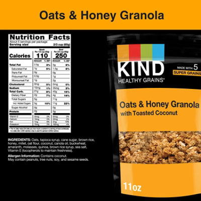 KIND Healthy Grains Clusters Granola Oats & Honey with Toasted Coconut - 11 Oz - Image 2