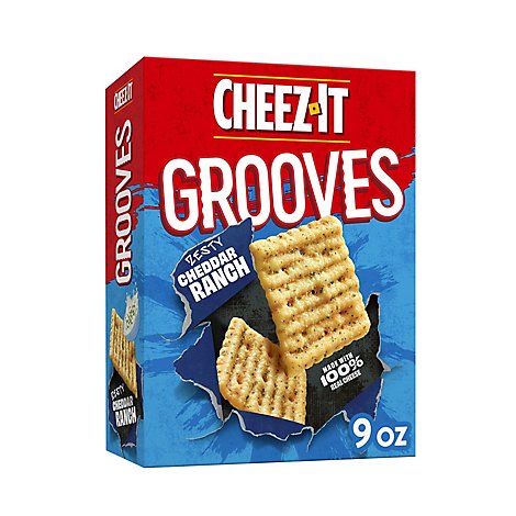 Cheez-It Grooves Cheese Crackers Crunchy Snack Zesty Cheddar Ranch - 9 Oz