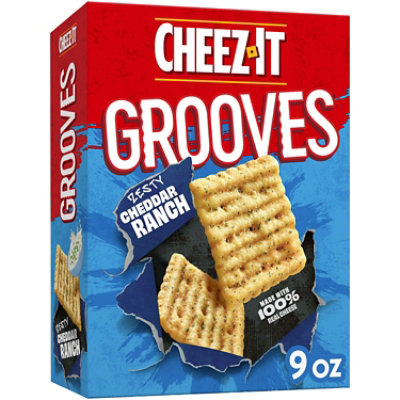 Cheez-It Grooves Cheese Crackers Crunchy Snack Zesty Cheddar Ranch - 9 Oz