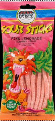 Paskesz Candy Sour Stick Pink Lemonade - 3.5 Oz - Image 2