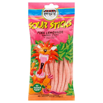 Paskesz Candy Sour Stick Pink Lemonade - 3.5 Oz - Image 1