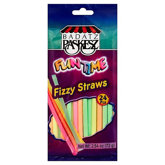 Paskesz Candy Fizzy Straws - 2.54 Oz