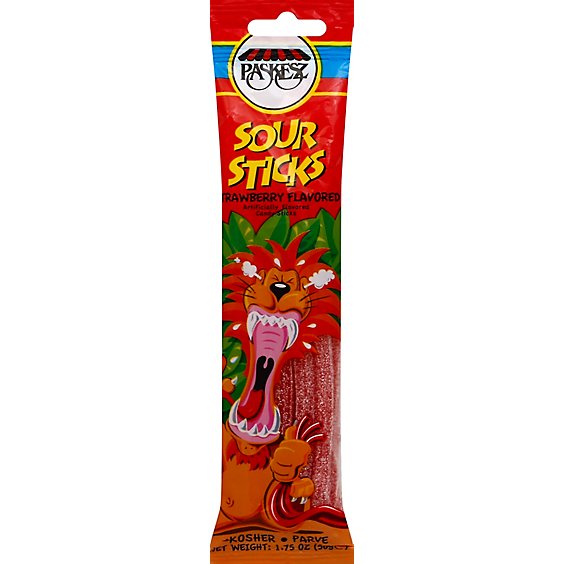 Paskesz Candy Sour Stick Strawberry - 1.75 Oz