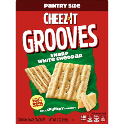 Cheez-It Grooves Crunchy Cheese Crackers Sharp White Cheddar Snack Crackers - 9 Oz - Image 7