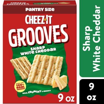 Cheez It Grooves Cheese Crackers Crunchy Snack Sharp White Cheddar 9 Oz Safeway