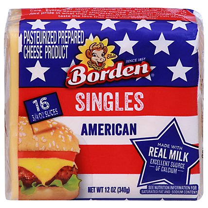 Borden Cheese American Cheese Single Wrapped Slice - 12 Oz - Image 1