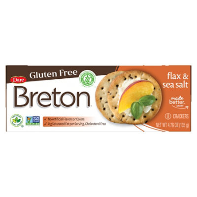 Breton Snacking Crackers Gluten Free Original With Flax - 4.76 Oz