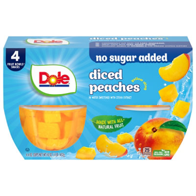 Dole Peaches Diced Yellow Cling No Sugar Added Cups - 4-4 Oz - Image 2