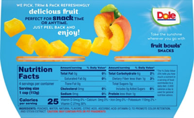 Dole Peaches Diced Yellow Cling No Sugar Added Cups - 4-4 Oz - Image 5