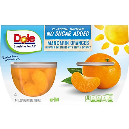 Dole Mandarin Oranges No Sugar Added Cups - 4-4 Oz - Image 2