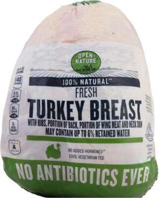 Open Nature Turkey Breast Bone In - 2 Lb