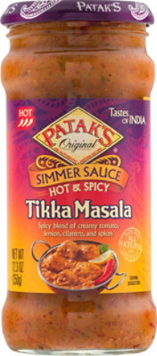 Pataks Tikka Masala Hot & Spicy Original Simmer Sauce - 12.3 Oz - Image 1