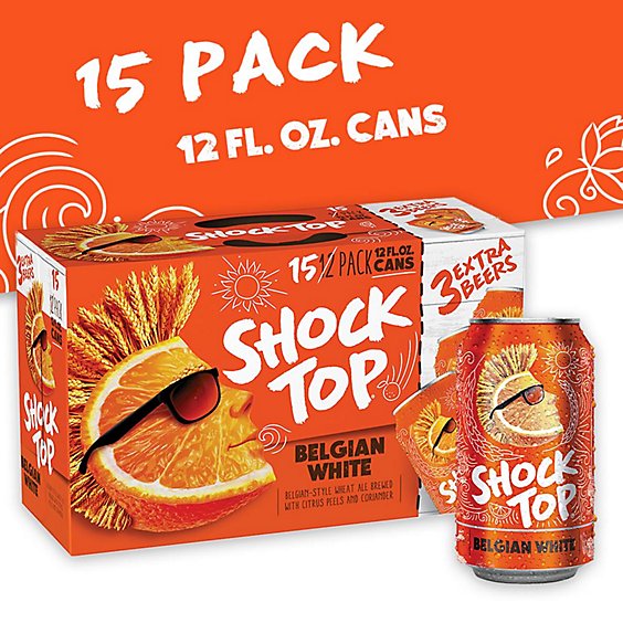 Shock Top Belgian White Wheat Beer Cans - 15-12 Fl. Oz.