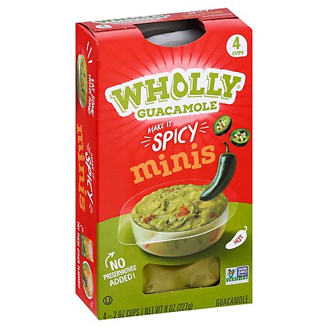 Wholly Guacamole Spicy Mini Snack Pack - 4-2 Oz
