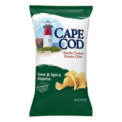 Cape Cod Potato Chips Kettle Cooked Sweet & Spicy Jalapeno - 8 Oz