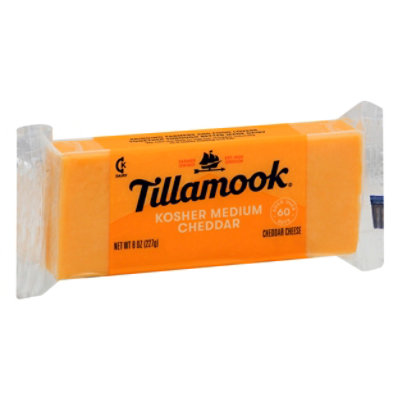 Tillamook Medium Cheddar Kosher - 8 Oz - Image 1