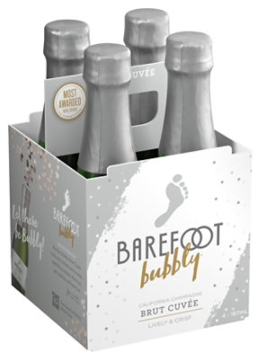 Barefoot Bubbly Brut Champagne Sparkling Wine -4-187 Ml - Image 2