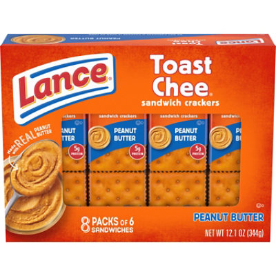 Lance ToastChee Peanut Butter Sandwich Crackers - 8 Ct - 1.52 Oz - Image 1