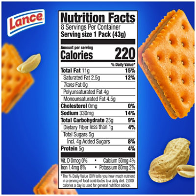 Lance ToastChee Peanut Butter Sandwich Crackers - 8 Ct - 1.52 Oz - Image 4