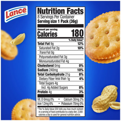 Lance Toasty Peanut Butter Sandwich Crackers - 8 Ct - 1.29 Oz - Image 4