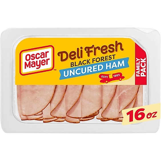 Oscar Mayer Deli Fresh Black Forest Uncured Ham Sliced Lunch Meat Family Size Tray - 16 Oz