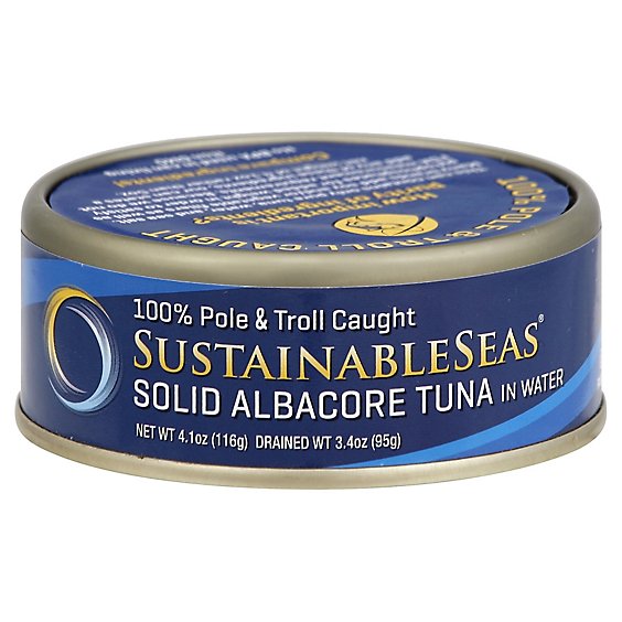 Sustainable Seas Tuna Albacore 100% Pole & Troll Caught Solid in Water - 4.1 Oz