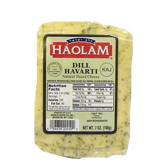 Haolam Havarti Dill Sliced Cheese - 7 Oz