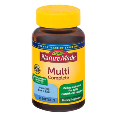 Nature Made Dietary Supplement Multivitamins Complete Softgels - 60 Count