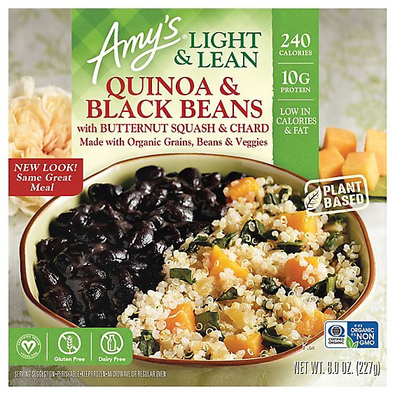 Amys Light & Lean Quinoa & Black Beans - 8 Oz