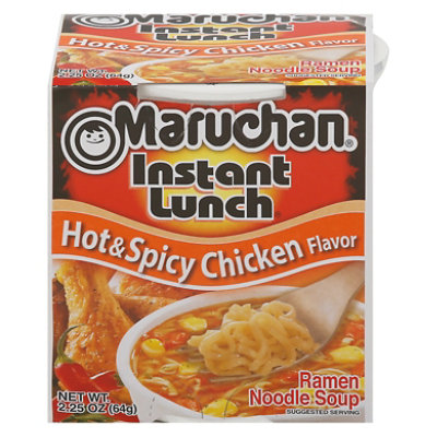 Maruchan Instant Lunch Ramen Noodle Soup Hot & Spicy Chicken Flavor Cup - 2.25 Oz - Image 3