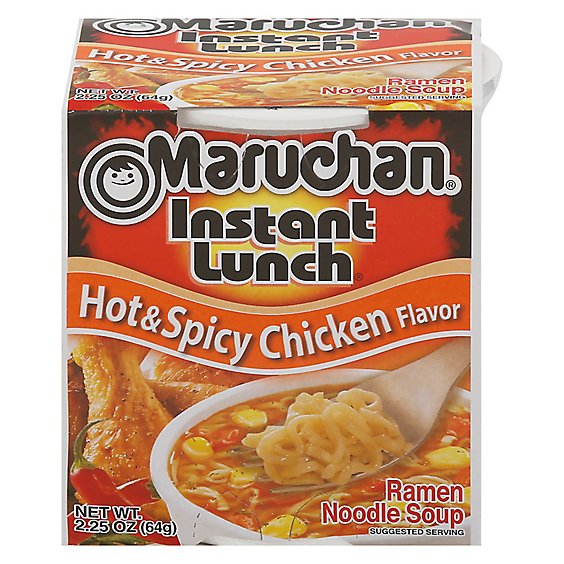 Maruchan Instant Lunch Ramen Noodle Soup Hot & Spicy Chicken Flavor Cup - 2.25 Oz