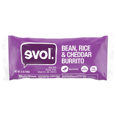  Evol Bean Rice And Cheddar Burrito - 6 Oz 