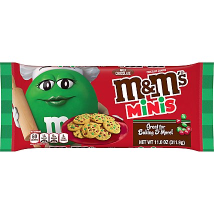 M&M'S Holiday Milk Chocolate Christmas Candy Minis Size Baking Bits Bag - 11 Oz - Image 1